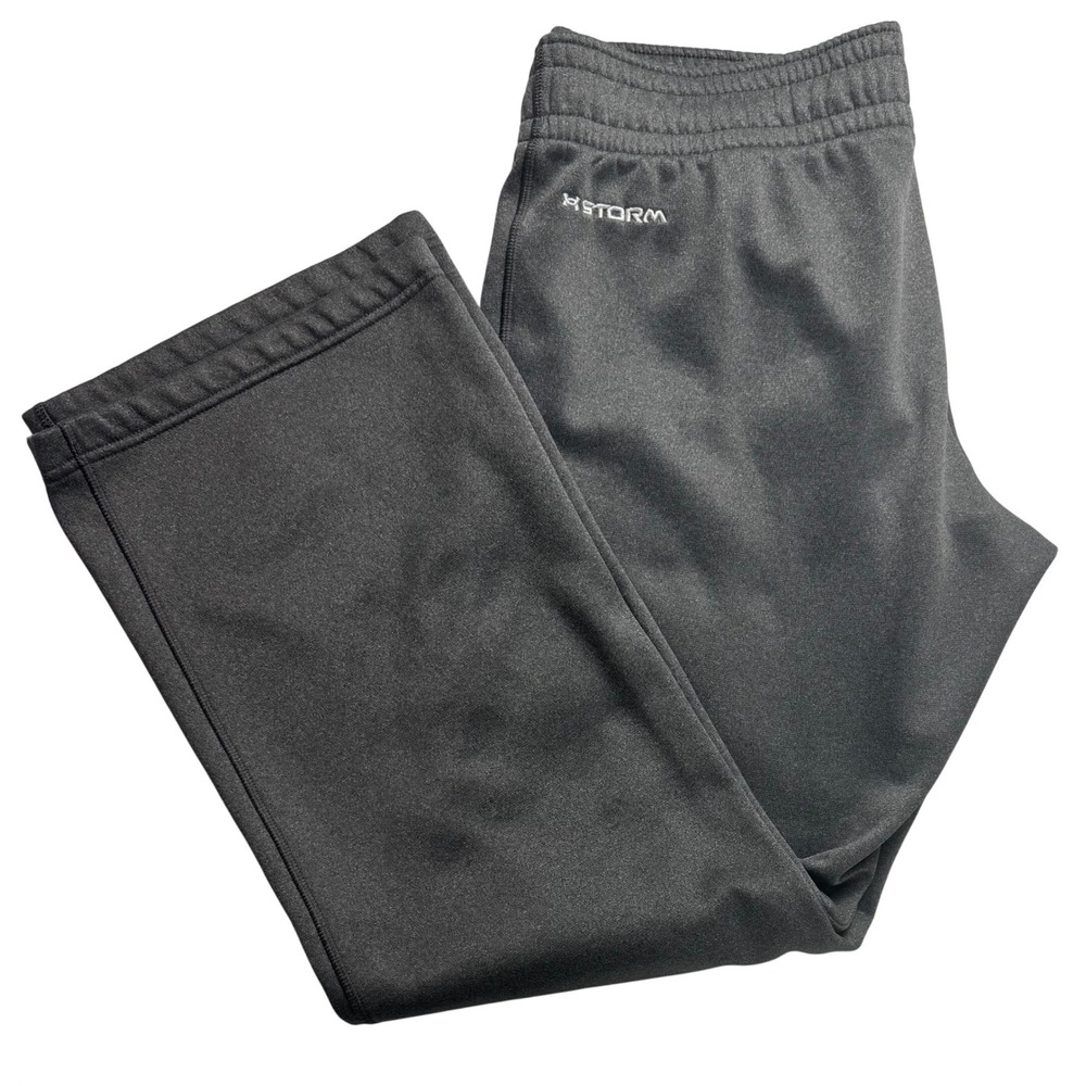 Under Armour Storm Mens Fleece Sweatpants Gray Straight Leg 35x31 Athletic Pants